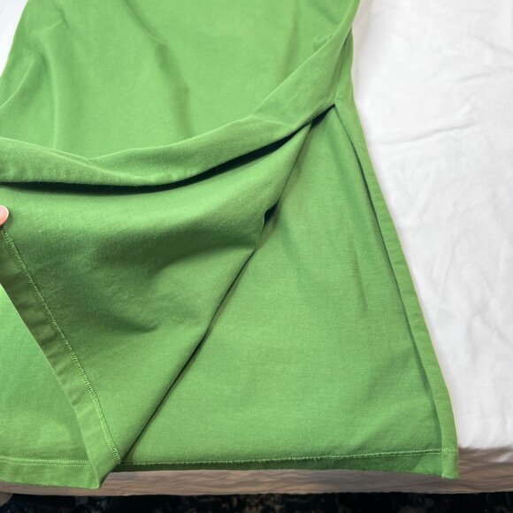 ALL SAINTS Anna Maxi T-Shirt Dress Modern Cotton Side Slits Shapeless Green US 4 - Picture 13 of 14